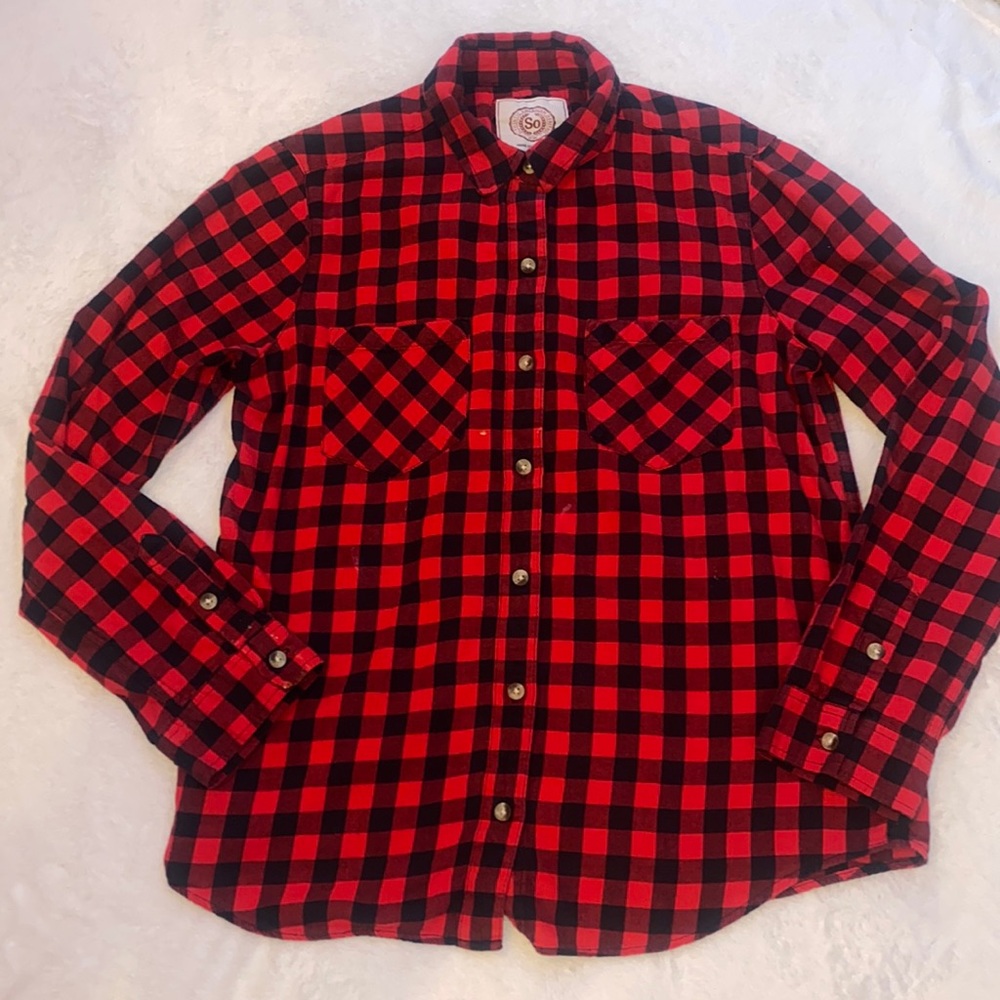 So red plaid junior large